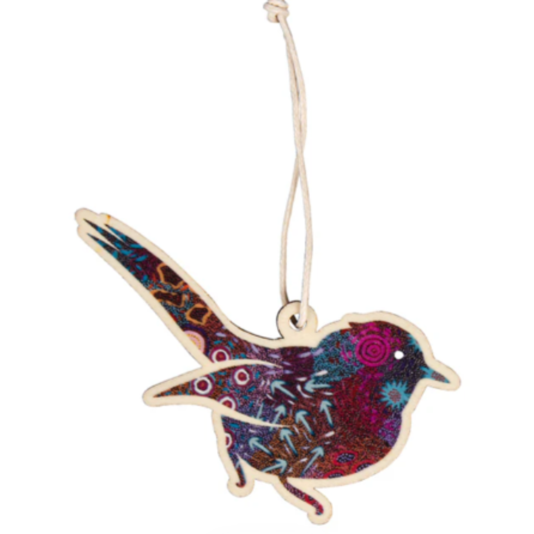 Aboriginal Christmas Decoration -  Blue Wren (Women's Dreaming)