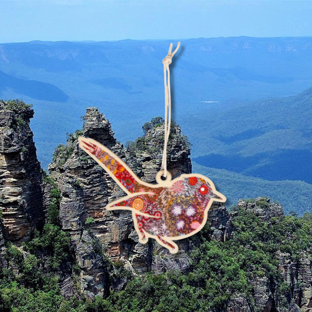 Aboriginal Christmas Decoration -  Blue Wren (Grandmother's Country)