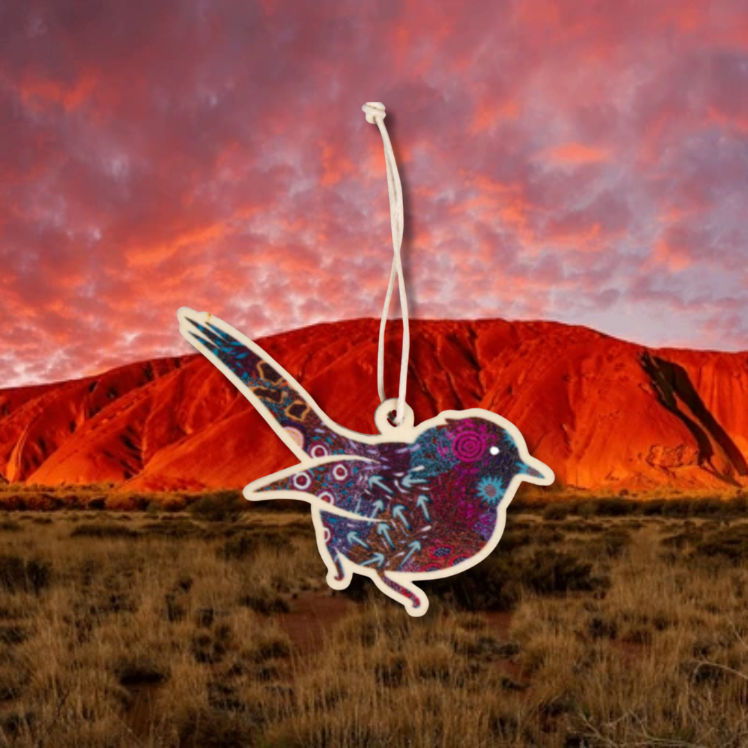 Aboriginal Christmas Decoration -  Blue Wren (Women's Dreaming)