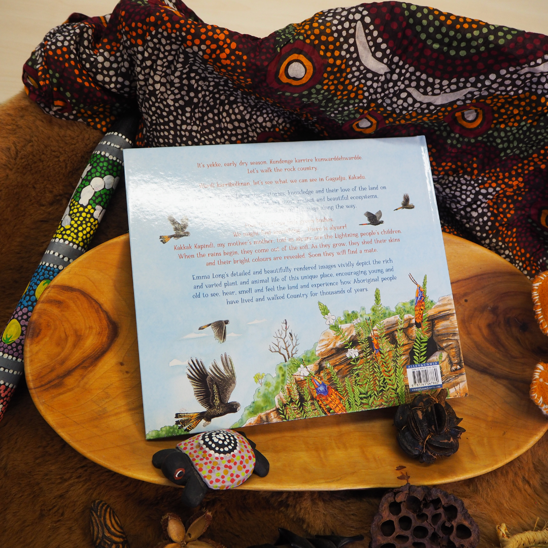 "Walking the Rock Country in Kakadu Karrire kundenge karribolknan kunwarddehwardde " By Diane Lucas, Ben Tyler, Emma Long (Illustrator)