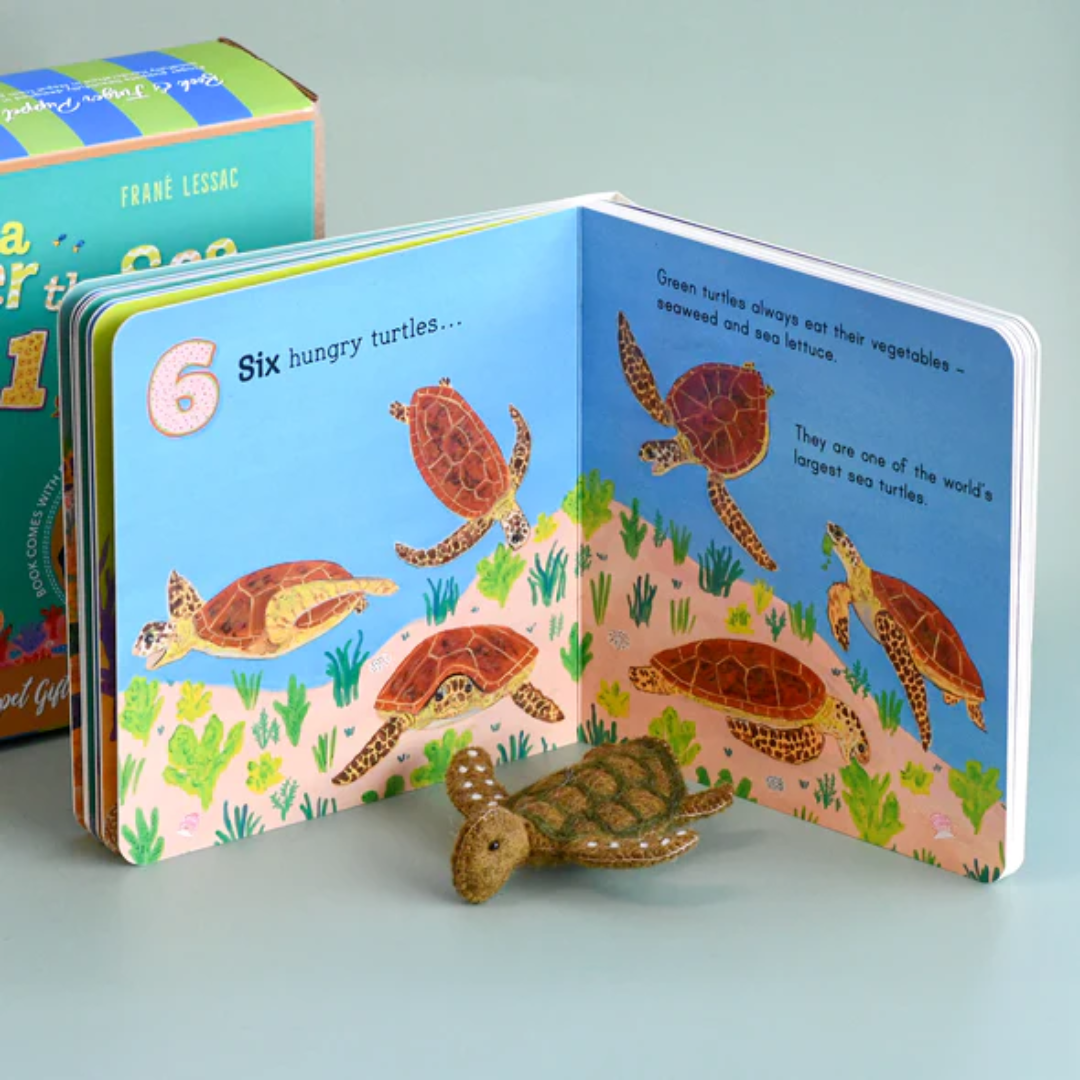 "Australia Under the Sea 1, 2, 3" By Frané Lessac - Book and Finger Puppet Set