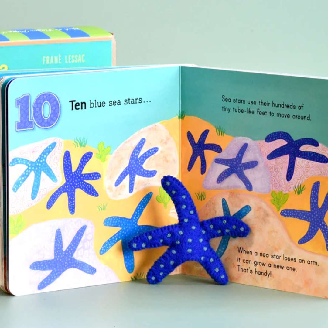 "Australia Under the Sea 1, 2, 3" By Frané Lessac - Book and Finger Puppet Set