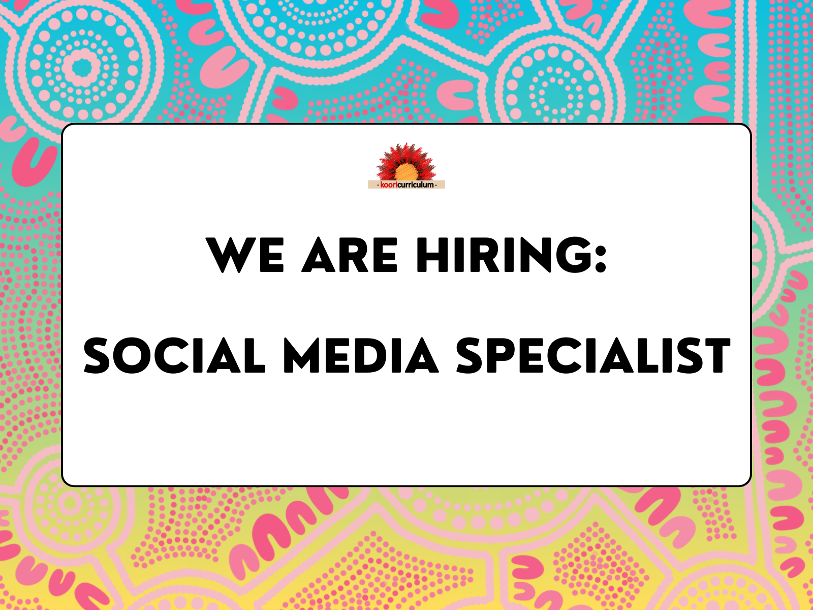 We Are Hiring: Social Media Specialist