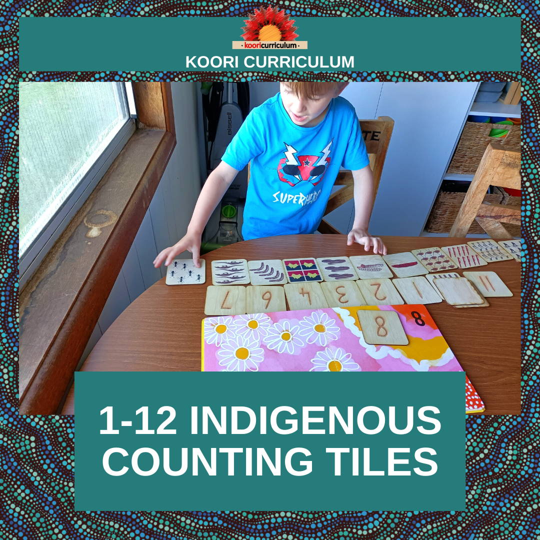 1-12 Indigenous counting tiles