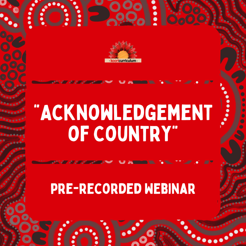 Acknowledgement of Country (Pre-Recorded Webinar)
