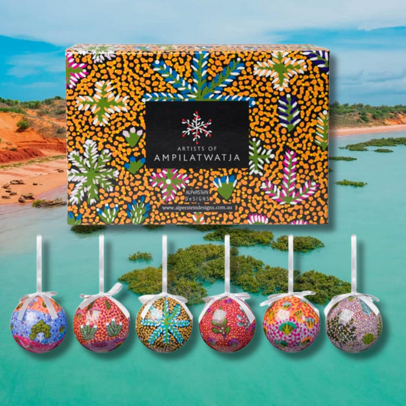 6 Pack Christmas Baubles - Ampilatwatja