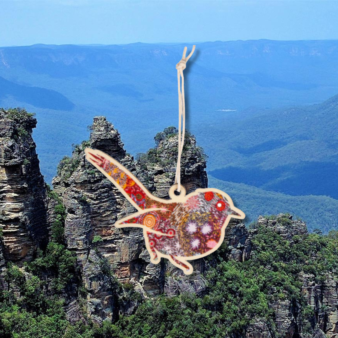 Aboriginal Christmas Decoration -  Blue Wren (Grandmother&#39;s Country)