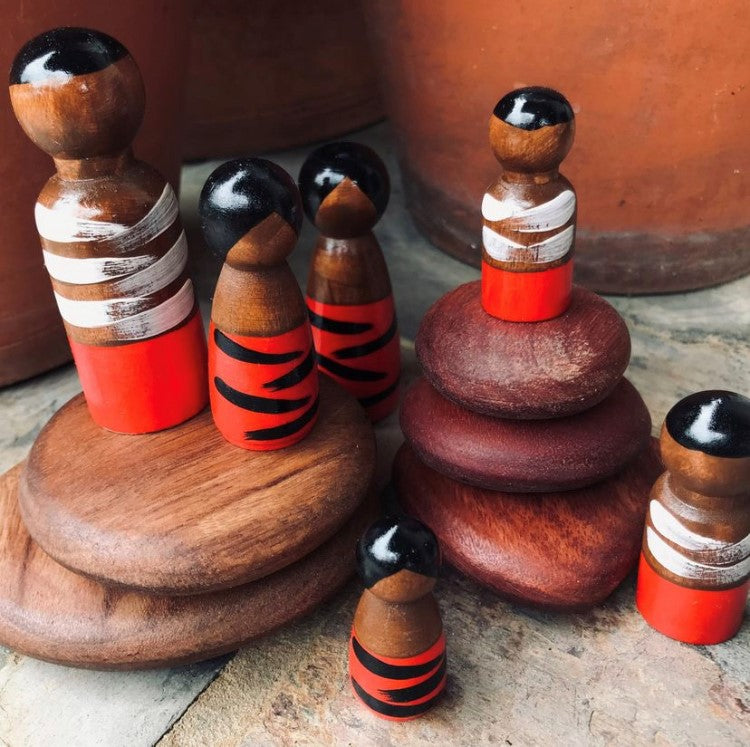 Aboriginal Peg Dolls - Red