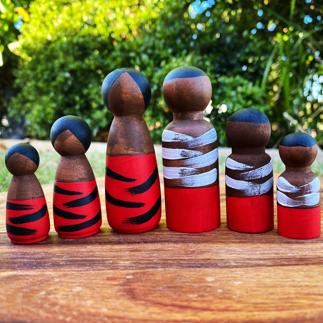Aboriginal Peg Dolls - Red