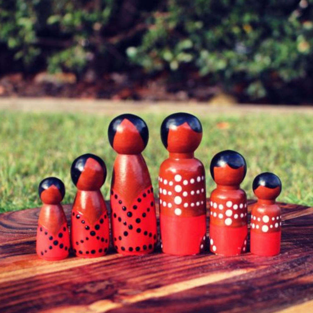 Aboriginal Peg Dolls - Red