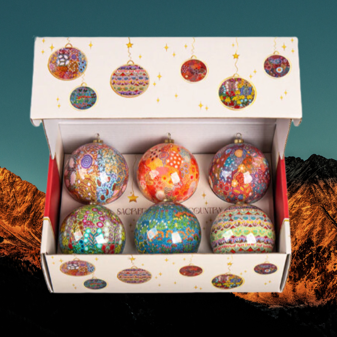 6 Pack Aboriginal Christmas Baubles - Sacred Country