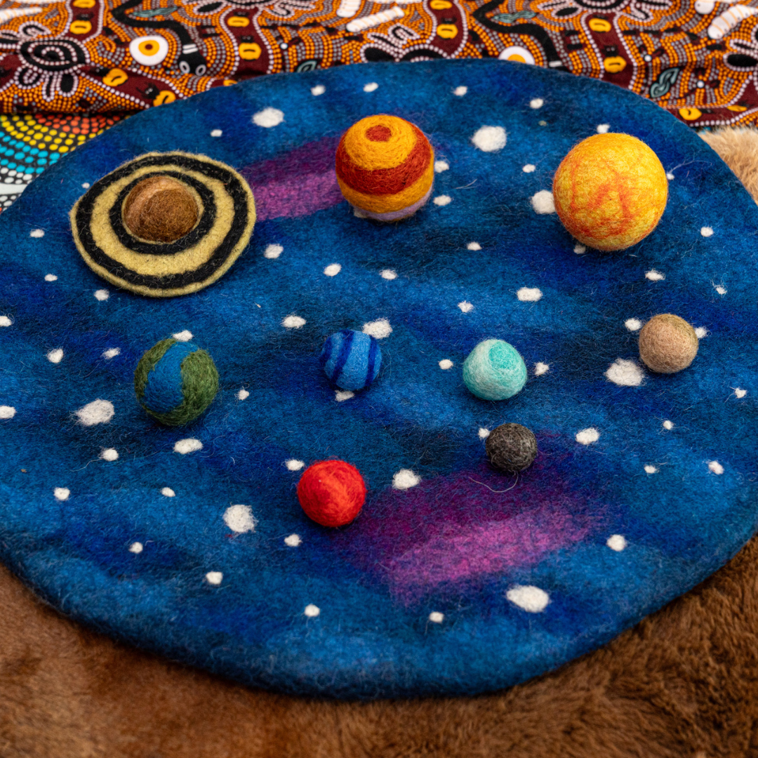 Solar System Outer Space Play Mat with Felt Planets