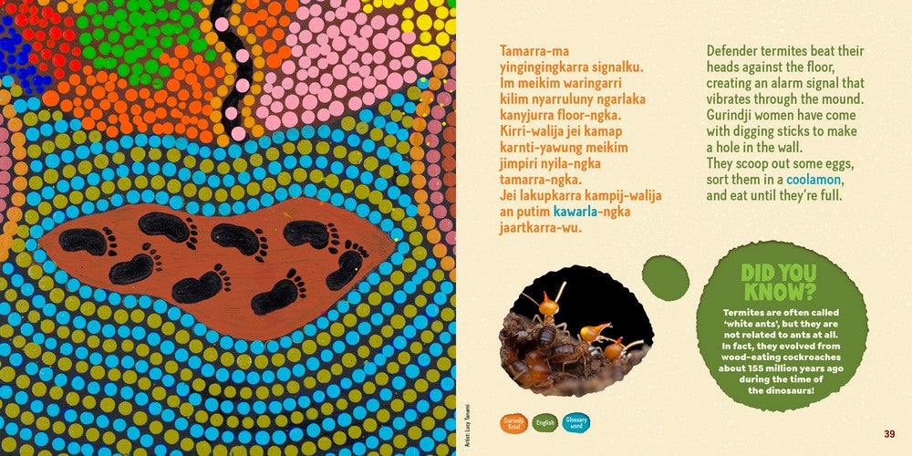 "Tamarra A Story of Termites on Gurindji Country" By Violet Wadrill, Topsy Dodd Ngarnjal, Leah Leaman, Cecelia Edwards, Cassandra Algy