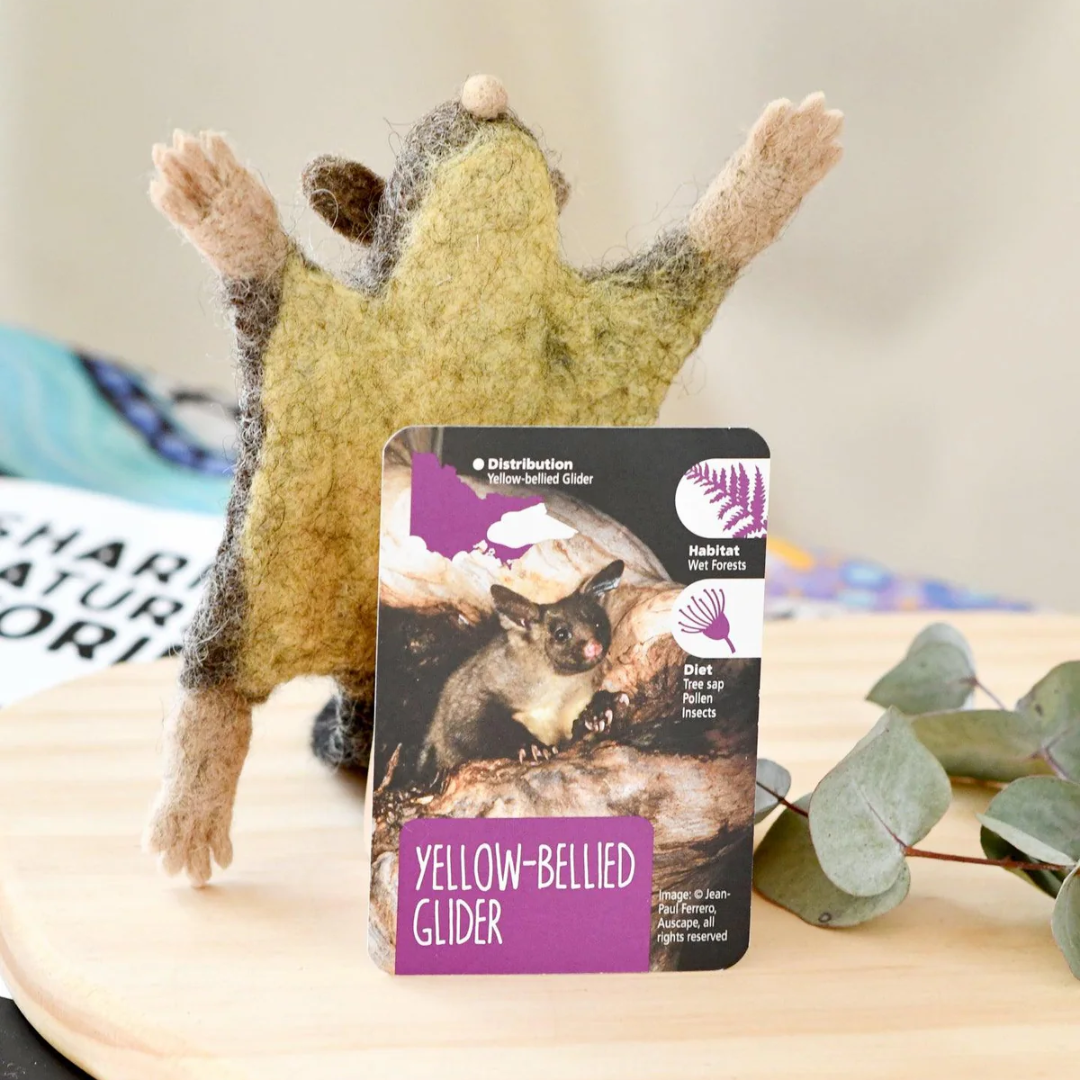 Felt Australian Toy - Yellow-Bellied Glider - Parks Victoria Nature Mascots