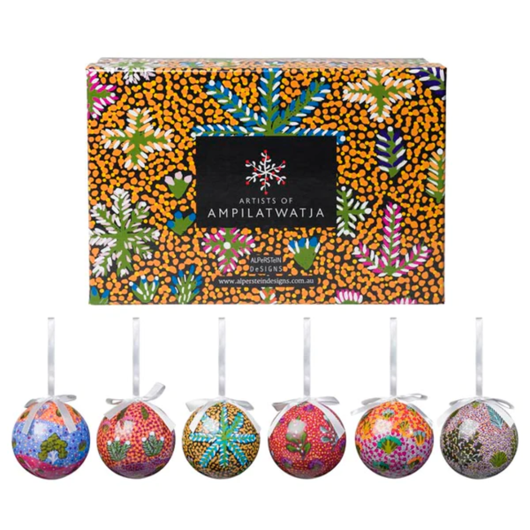 6 Pack Christmas Baubles - Ampilatwatja