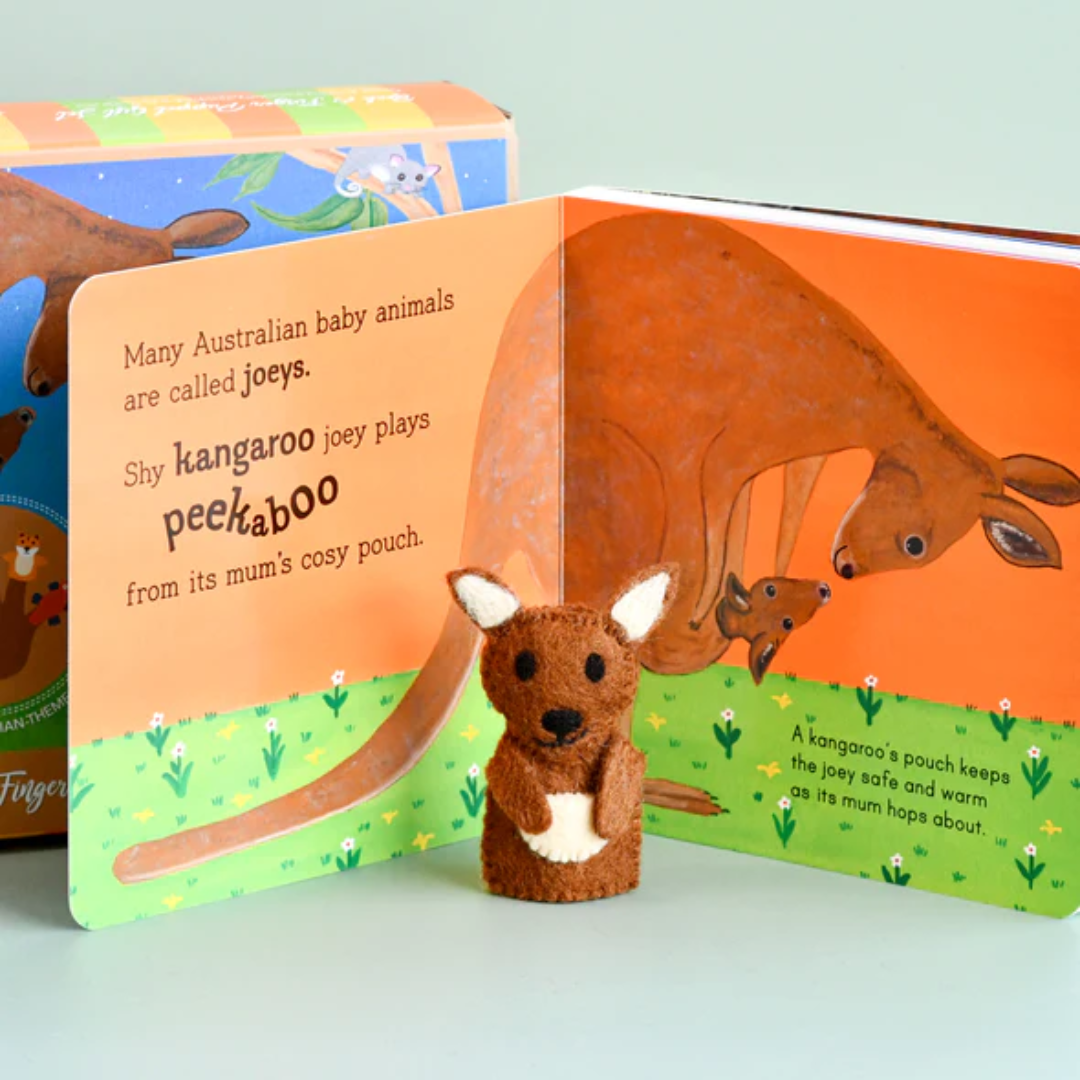 &quot;Australian Baby Animals&quot; By Frané Lessac (Book and Finger Puppet Set)