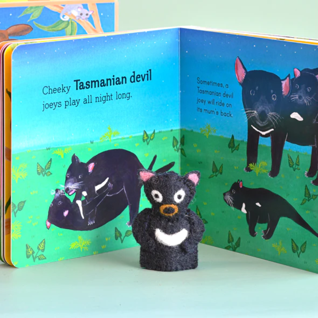 &quot;Australian Baby Animals&quot; By Frané Lessac (Book and Finger Puppet Set)