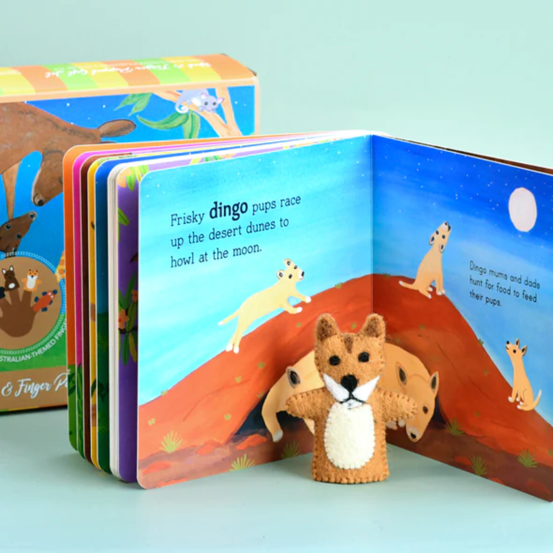 &quot;Australian Baby Animals&quot; By Frané Lessac (Book and Finger Puppet Set)