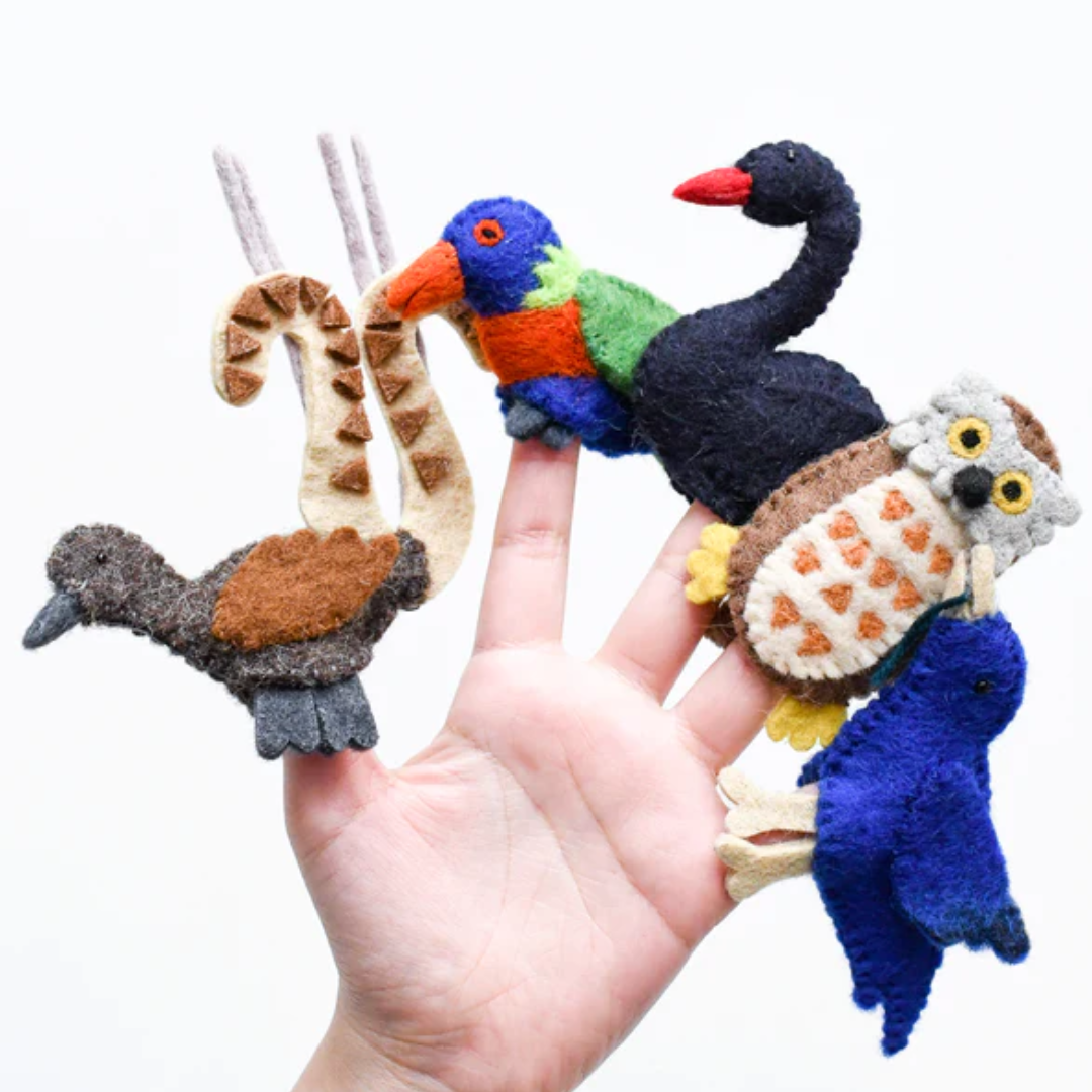 Australian Animals D - Birds of Australia - Finger Puppets Set