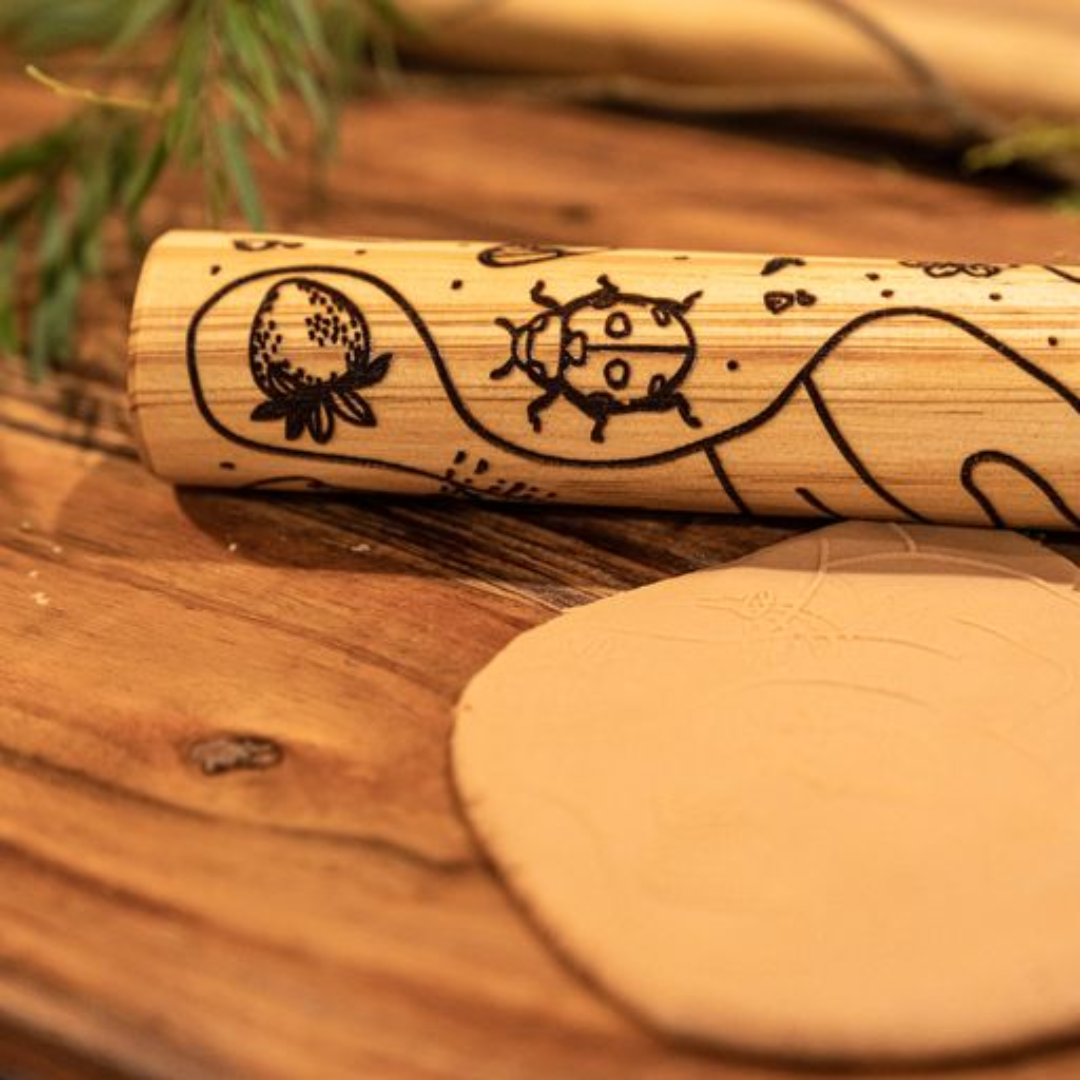 Wooden Engraved Roller - Garden Maze