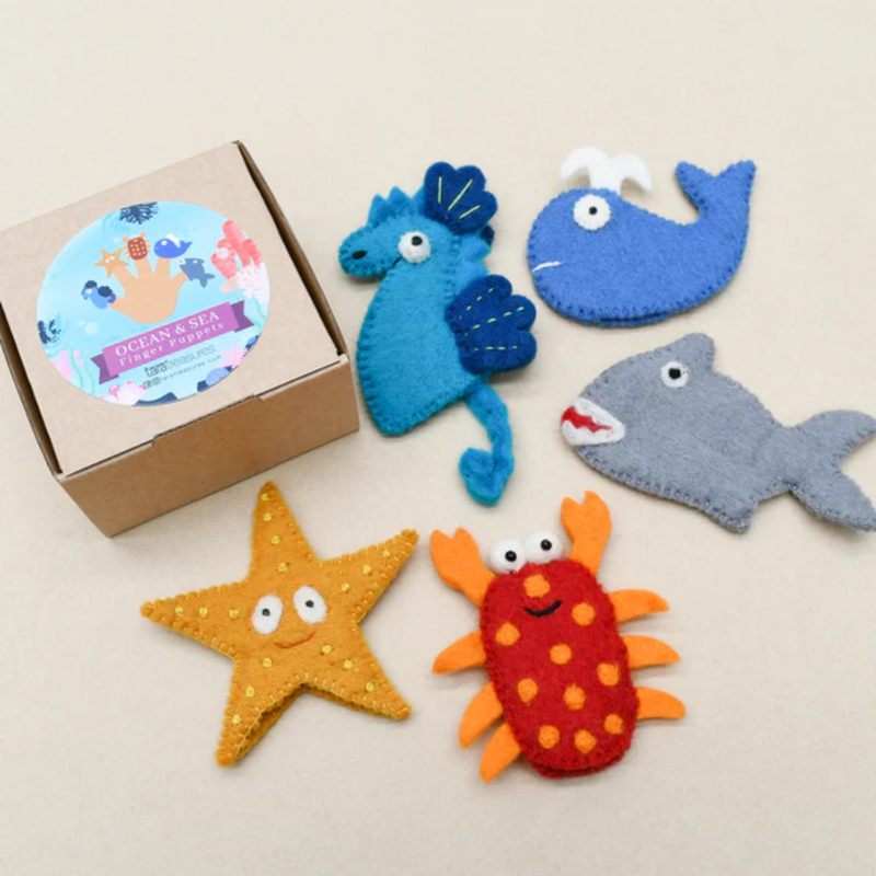 Ocean and Sea Creatures A, Finger Puppet Set