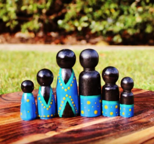 Aboriginal Peg Dolls - Blue