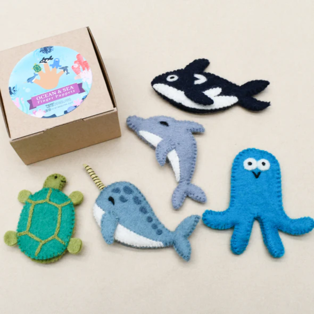 Ocean and Sea Creatures B, Finger Puppet Set