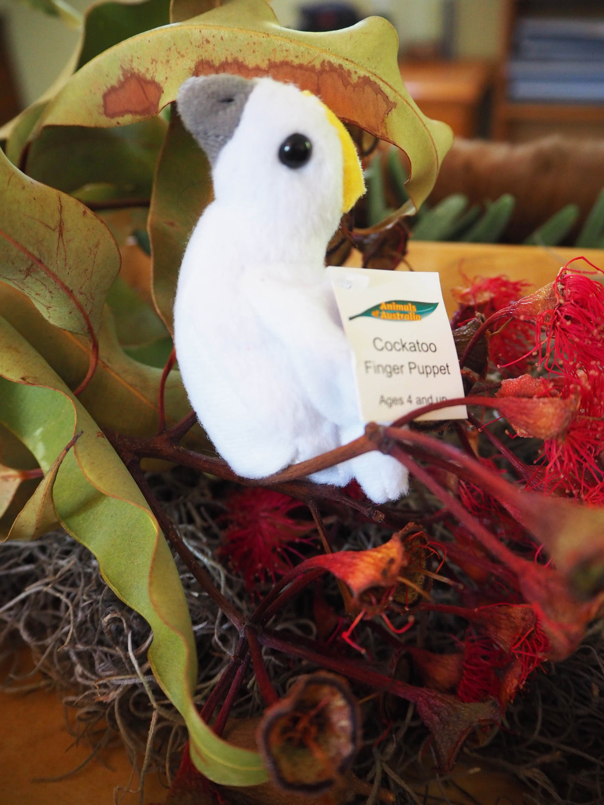 Australian Cockatoo Finger Puppet