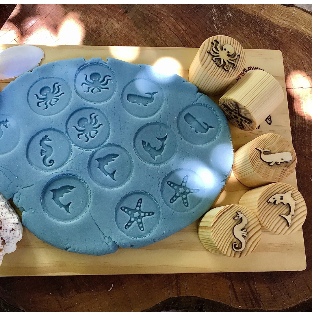 Wooden Sea Creatures Playdough Stamps